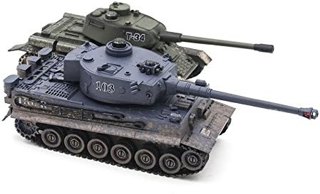 s-idee® 01919 2 x Battle Panzer 1:28 German Tiger T-34 mit integriertem Infrarot Kampfsystem 2.4 Ghz