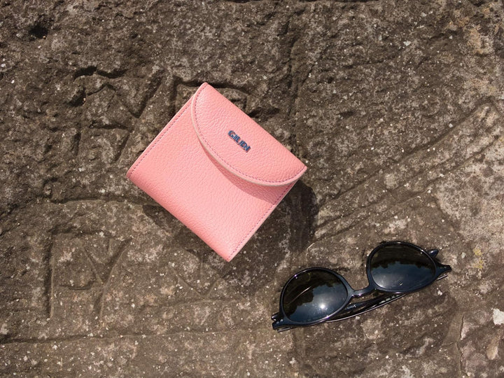 GIUDI ® Geldbörse Damen Leder Klein Blau Echtleder Mini Minimalistisch Mit Münzfach Kartenfächer Kin