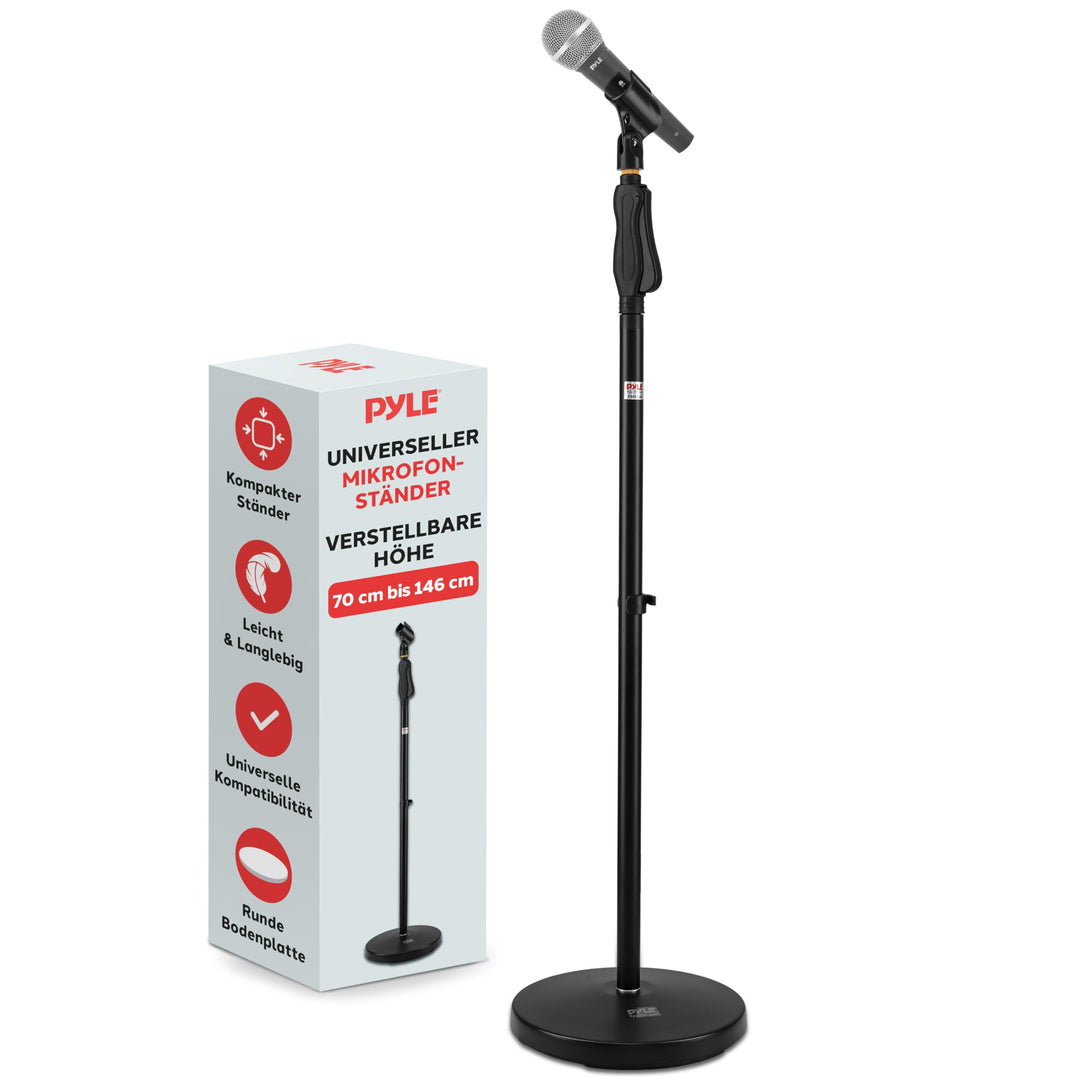 Pyle Universeller Mikrofonständer – M-6 Mikrofonhalter und Höhenverstellbar von 27,5” bis 57,5” Zoll