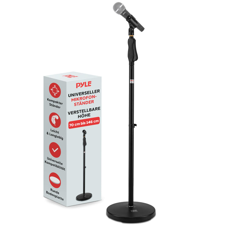 Pyle Universeller Mikrofonständer – M-6 Mikrofonhalter und Höhenverstellbar von 27,5” bis 57,5” Zoll