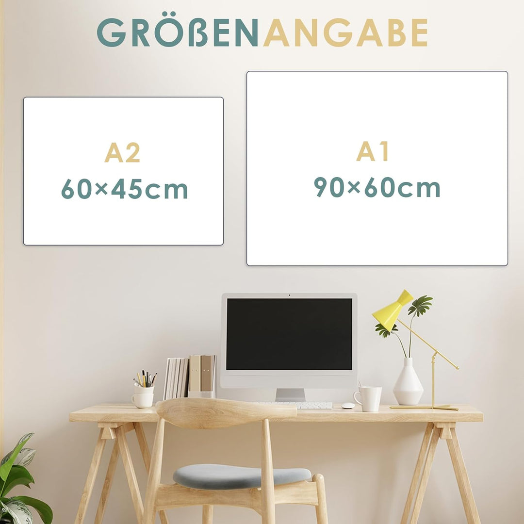 MAKELLO Magnetischer Monatskalender, Whiteboard, 91,4 x 61 cm, trocken abwischbar, Wandmontage, Alum