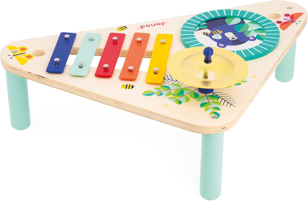 Janod - Gioia Musiktisch aus Holz 3 Kinderinstrumente - Rollenspiel und Musikalische Früherziehung -