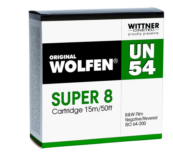 original WOLFEN B+W Negativ Film SUPER 8 ISO 64-200 Schwarz/Weiss ohne Entwicklung, Schwarz/Weiß