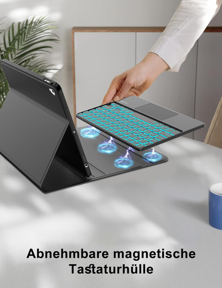 WINCHKING Hülle mit Tastatur iPad Pro 12,9 Zoll 2015/2017 (1./2. Gen) - 7 Farben Beleuchtete Kabello