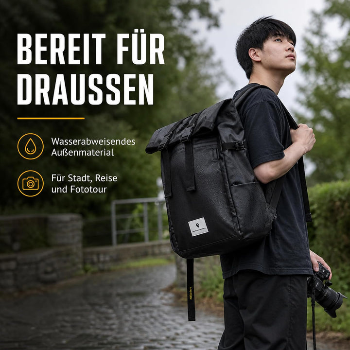 Kamerarucksack wasserdicht mit Trinksystem | Modularer Fotorucksack für Stativ | Schneller Kamera-Zu