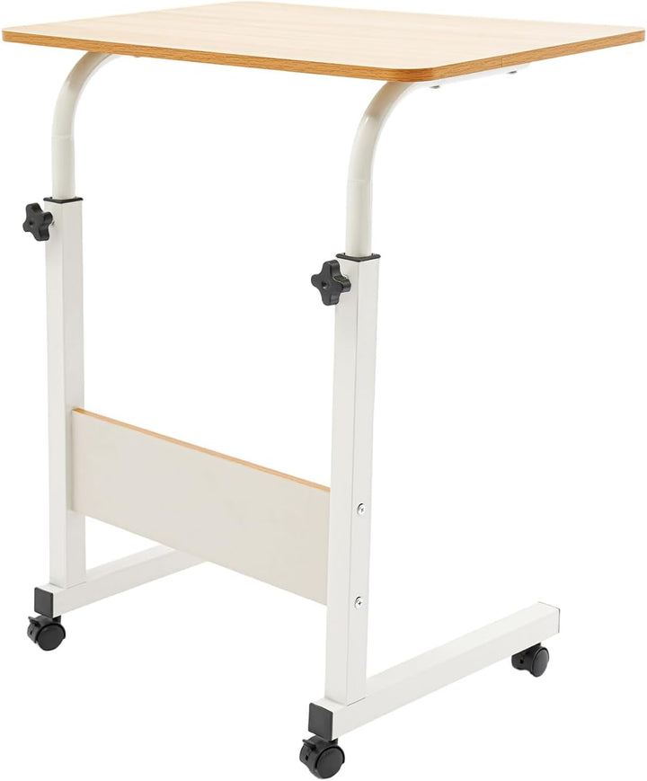 Höhenverstellbarer Schreibtisch 70–90cm, Mobiler Laptop Tisch mit Rollen &amp; Bremse, Rollbarer Beistel