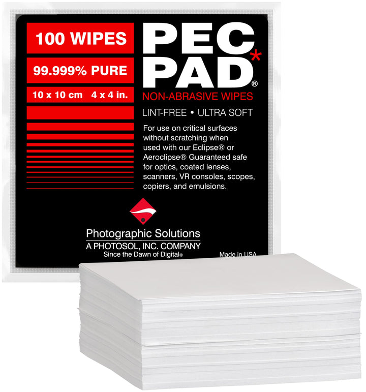 PEC-PAD Lint Free Wipes 4”x4” Non-Abrasive Ultra Soft Cloth for Cleaning Sensitive Surfaces Like Cam