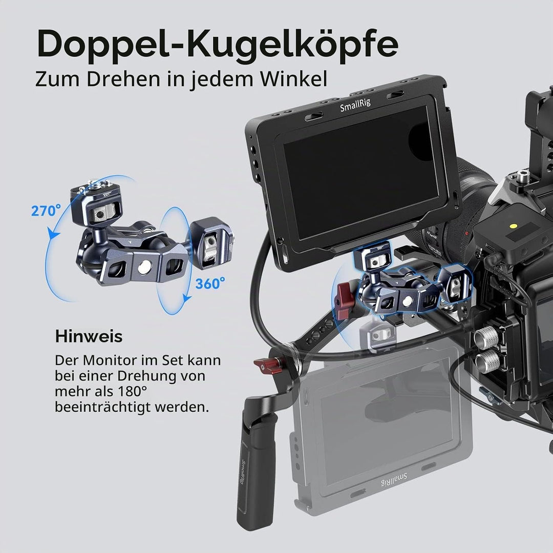 SmallRig Articulating Magic Arm mit 3/8"-16 Locating Pins für ARRI und 1/4"-20 Schraube (mit einzieh