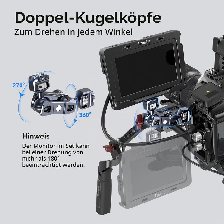 SmallRig Articulating Magic Arm mit 3/8"-16 Locating Pins für ARRI und 1/4"-20 Schraube (mit einzieh