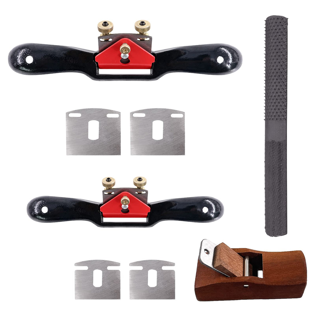 Swpeet 8 Stück 22.9 cm 25.4 cm verstellbare Speichen mit Ersatzklingen und 4-Wege-Raspelfeile mit tr