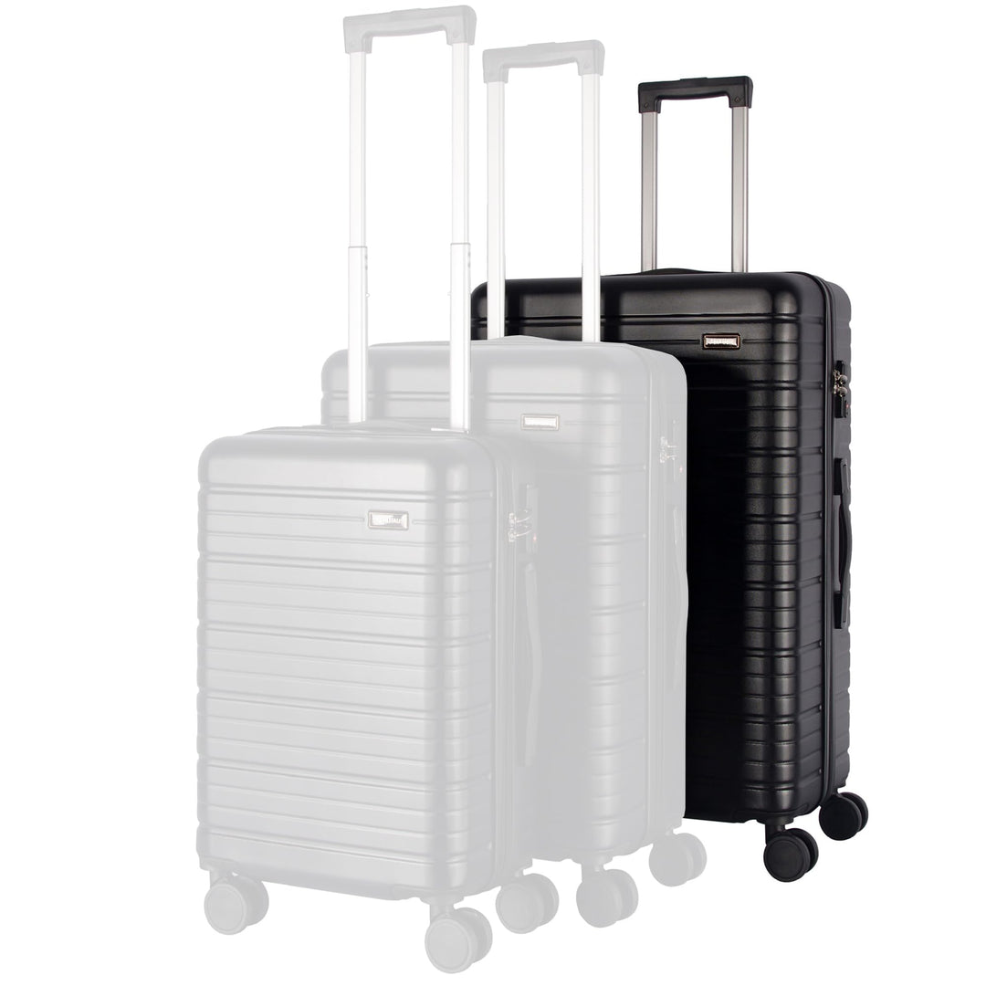 StahlHaus® Hartschalen Koffer XL 75 cm Reisekoffer – Rollkoffer sehr Gross Schwarz Luxe – 4 Rollen T