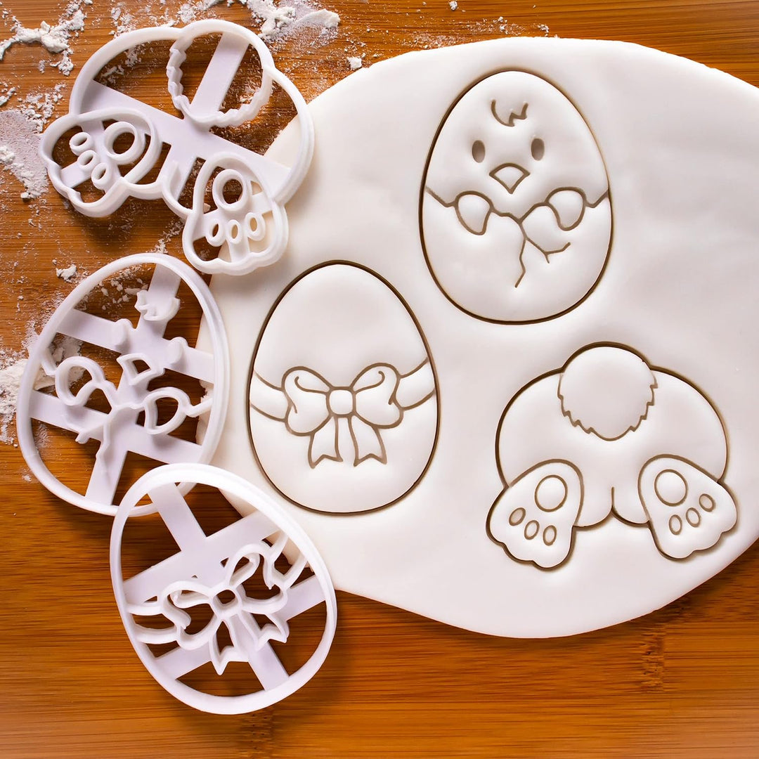 3er Set Ostern Ausstechformen (Formen: Osterhase Hintern, Osterei, und Ostern Küken), 3 Teil