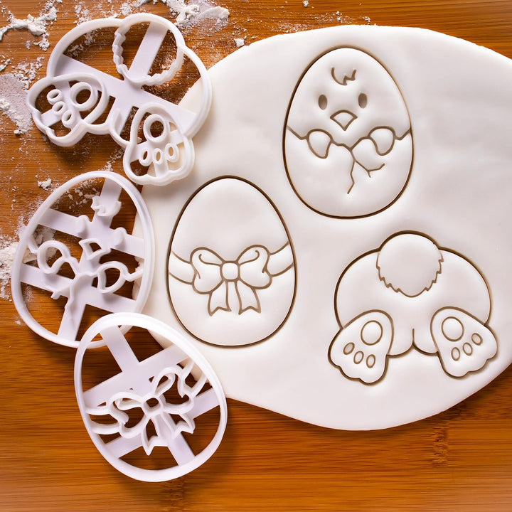 3er Set Ostern Ausstechformen (Formen: Osterhase Hintern, Osterei, und Ostern Küken), 3 Teil