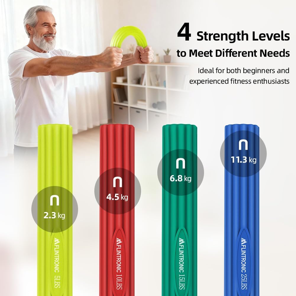 flintronic Handgelenk Trainer, 5LB 10LB 15LB 25LB, Handtrainer, Fitness Resistance Bar for Golfers E