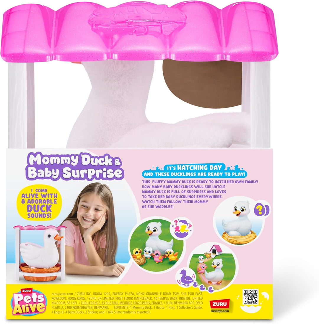 Pets Alive Mama Duck & Baby Surprise von ZURU Fürsorgliches Spielen Überraschung Schlüpfen Interakti