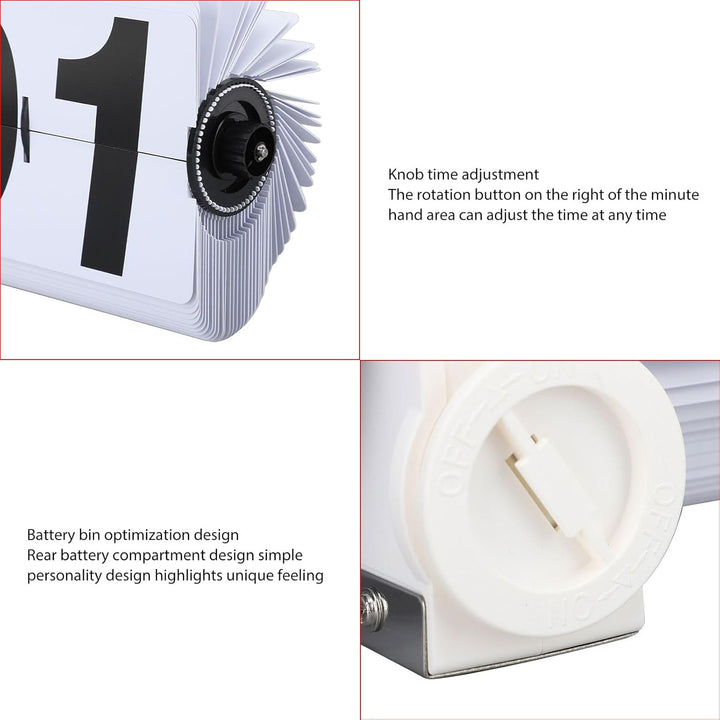 Flip Uhr Retro Minimalistisches Tischuhr Batteriebetrieben Klappuhr grosse Zahlen Kreative Flip Cloc