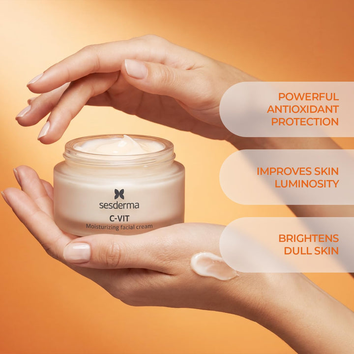 Sesderma | C-Vit Feuchtigkeitsspendende Gesichtscreme | Vitamin C | Hydratisierte und Strahlende Hau