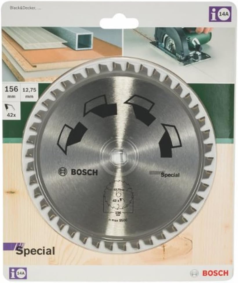 Bosch 2609256898 DIY Kreissägeblatt Special 156 x 2 x 12.7/,Z42, 156 x 2 x 12.7/,Z42