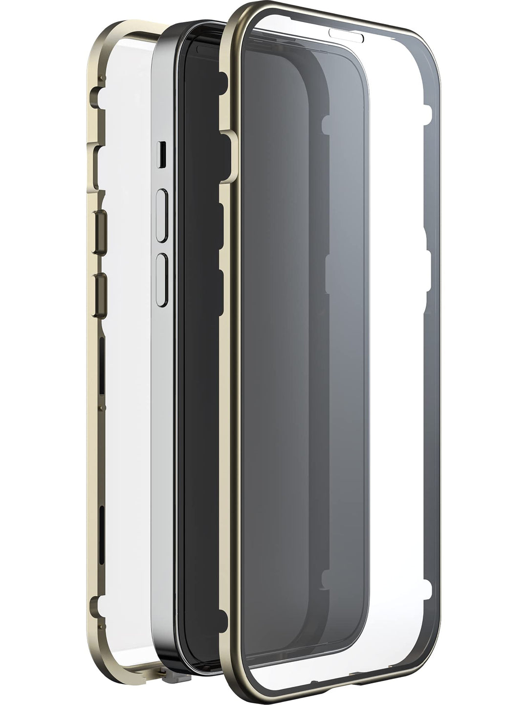 WHITE DIAMONDS - Hülle 360 Grad Glass Case Passend für Apple iPhone 14 Pro I Handyhülle, Durchsichti