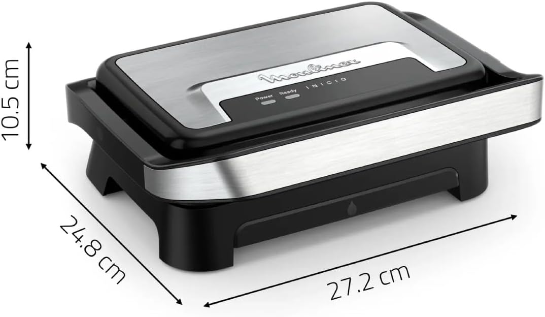 Moulinex Home Compact, Panini- und Grillplatte, antihaftbeschichtete Kochplatten, leicht zu verstaue