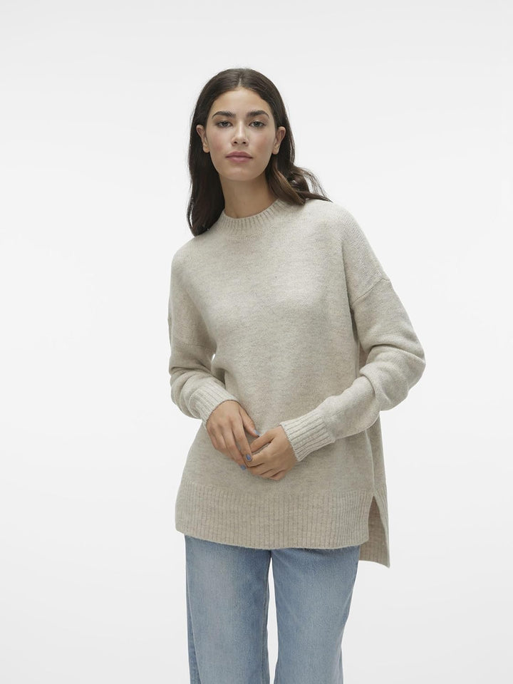 VERO MODA Damen Vmlefile Oversize Boxy Blou Ga Noos TLL Pullover L Tall Birch, L Tall Birch