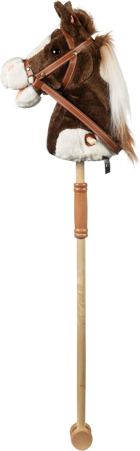 HKM Kinder Bella Steckenpferd, Braun/Weiss, Ca. 100 cm