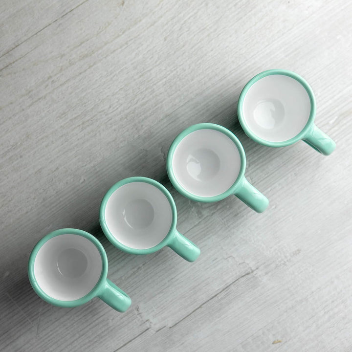 City to Cottage® - Espressotassen Set | Türkis und Weiss | Polka Dots | Handgemacht | Keramik Geschi