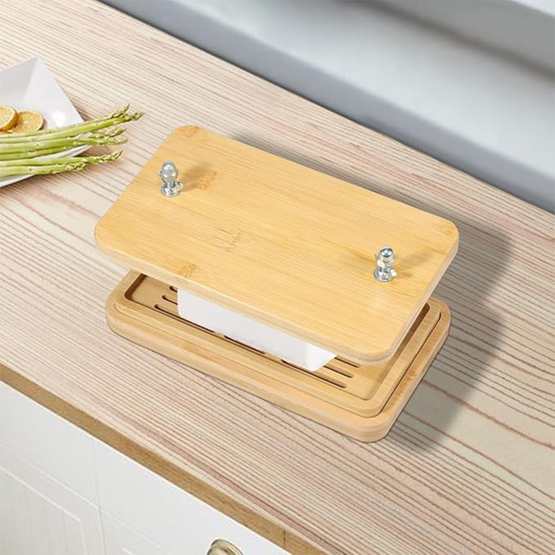Bambus-Tofu-Press-Set – umweltfreundliches Tofu-Set aus Holz, mit Sieb und Abtropfschale