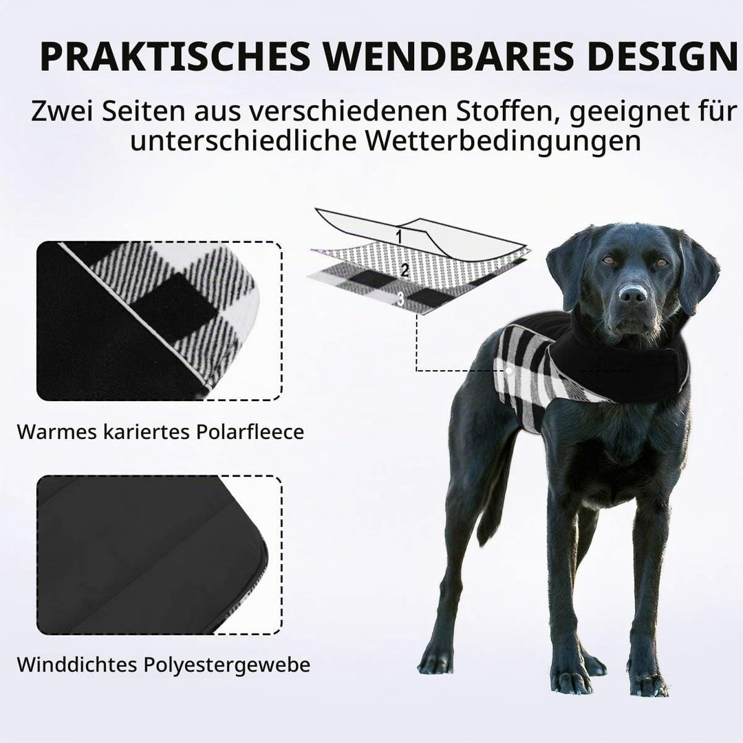 Warme Hundemantel Winter, Hundemantel mit Bauchschutz, Wintermantel für Hunde mit Reflektierend, Wen