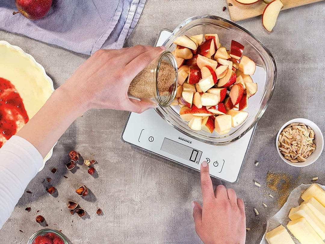 Soehnle Page Comfort 400, digitale Küchenwaage, weiss, Gewicht bis zu 10 kg (1-g-genau), Haushaltswa