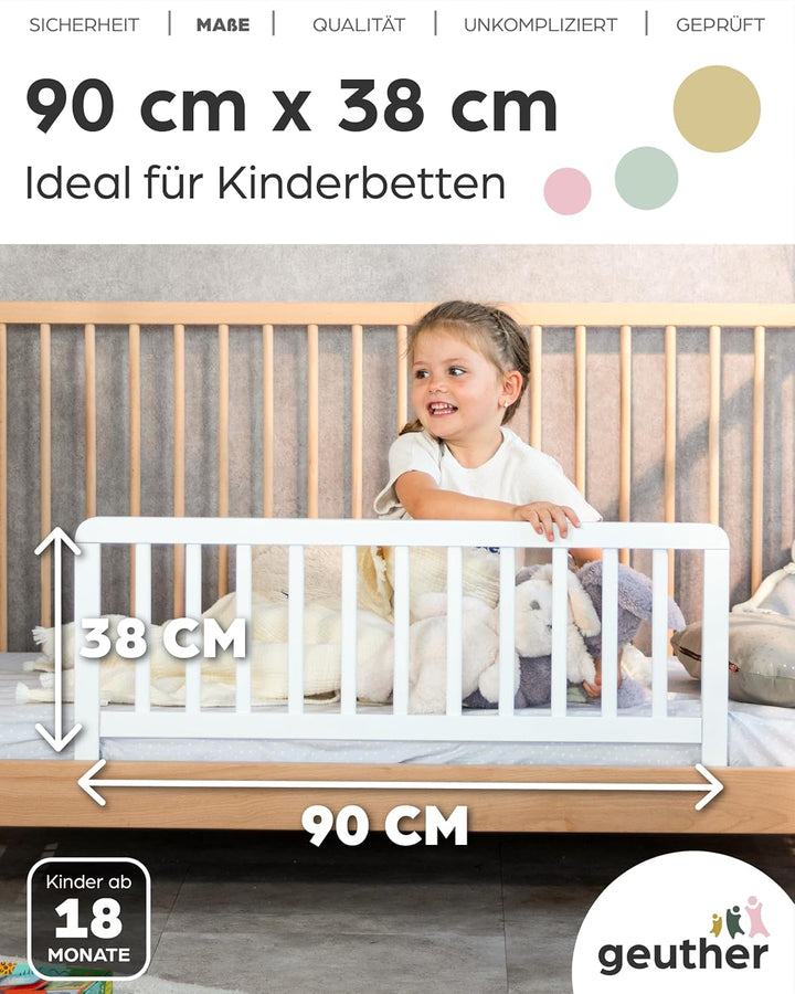 Geuther Bettschutzgitter in 90 und 140 cm, Farbe Weiss, Grösse 90 cm Weiss 90 cm (1er