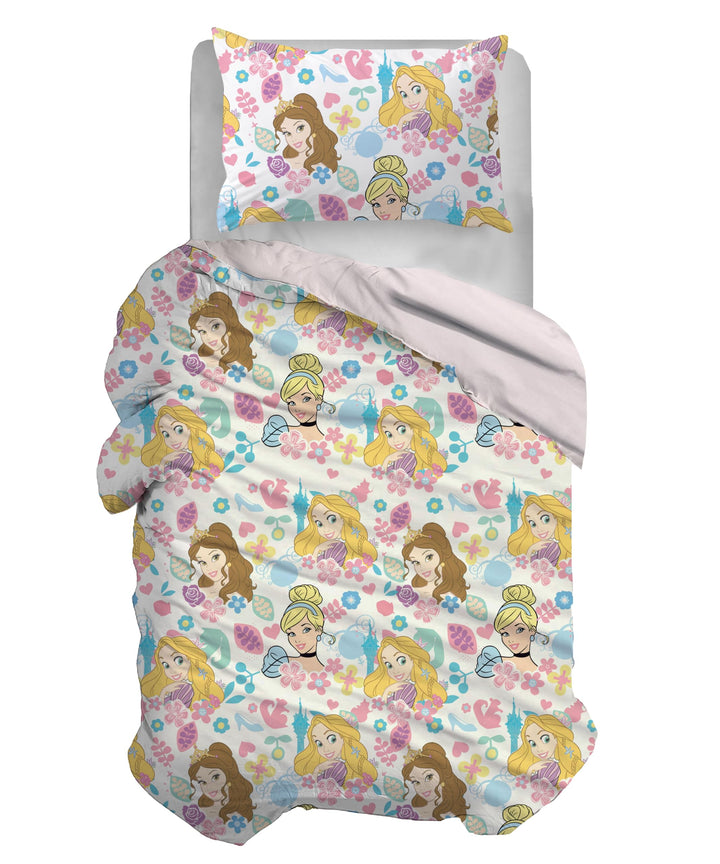 Princess, Bettbezug-Set für Einzelbett, Baumwolle, Rosa, 155 x 200 cm, Kissenbezug 50 x 80 cm, Disne
