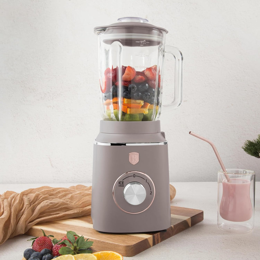 Berlinger Haus Tischmixer mit Glasbehälter 1,5 L 1000 W Taupe Collection | Stilvoll, Leistungsstark