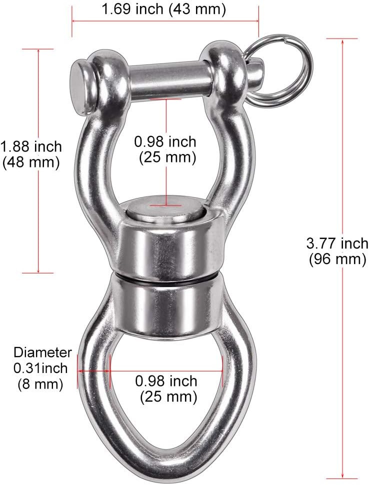 SELEWARE Silent Bearing Swing Swivel, Edelstahl 1200LB 360 ° Rotationsgerät Hängezubehör mit Abnehmb