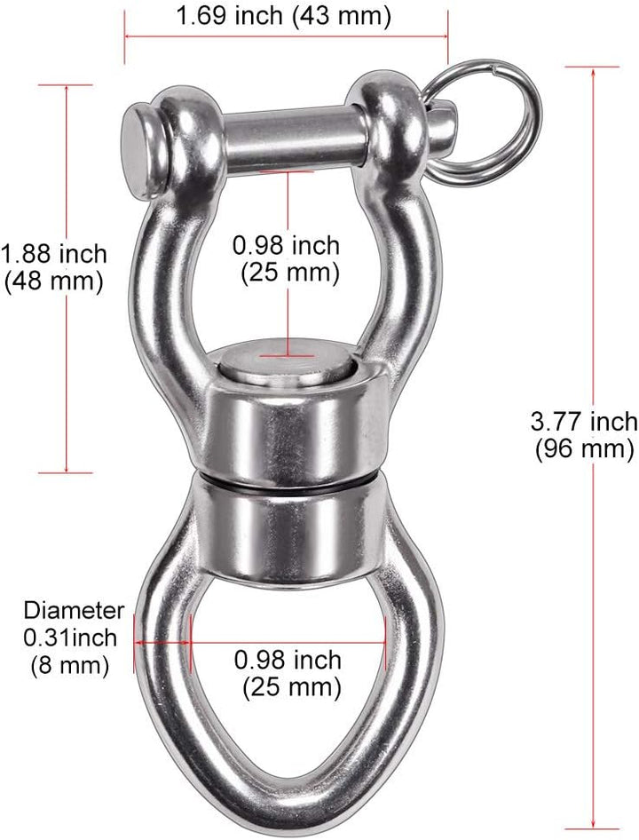 SELEWARE Silent Bearing Swing Swivel, Edelstahl 1200LB 360 ° Rotationsgerät Hängezubehör mit Abnehmb