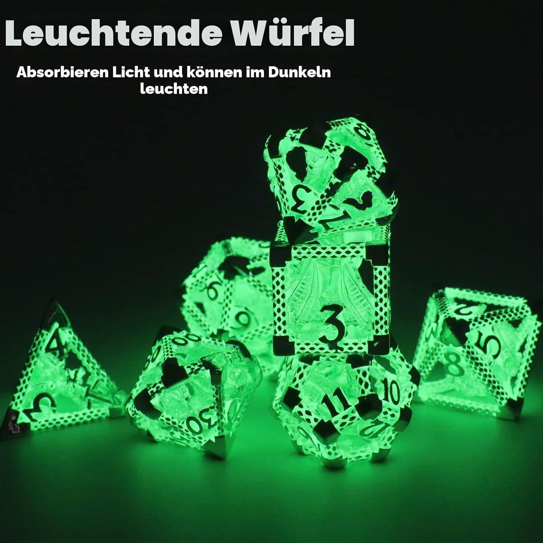 DND Würfel Set Polyhedrische Würfelset Hollow Imprisoned Drachen Würfel D&amp;D Spielwürfel für Dungeons
