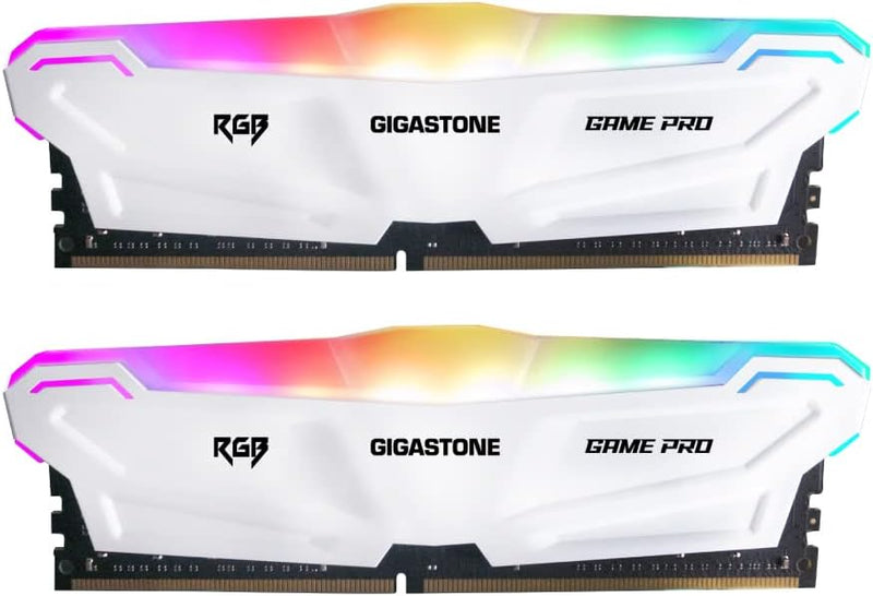 [ RGB DDR4 RAM ] Gigastone White RGB Game PRO Desktop RAM 32GB (2x16GB) DDR4 Ram 32GB DDR4-3200 MHz