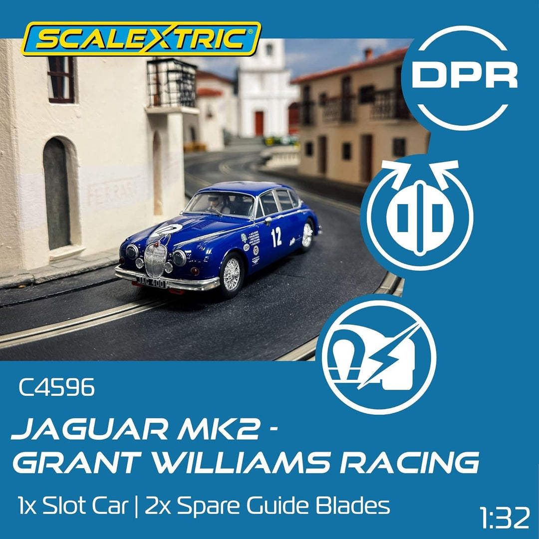 Scalextric Jaguar MK2 - Grant Williams Racing Slotcar, Blau, Jaguar MK2