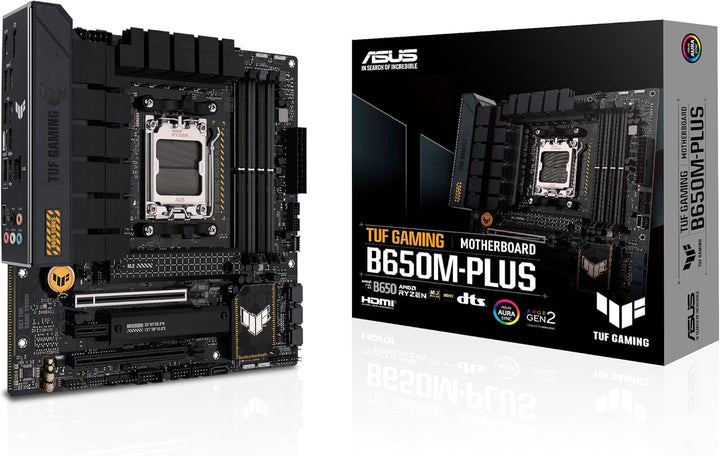 ASUS TUF GAMING B650M-PLUS Mainboard Sockel AMD AM5 (Ryzen 7000, micro-ATX, PCIe 5.0, DDR5-Speicher,