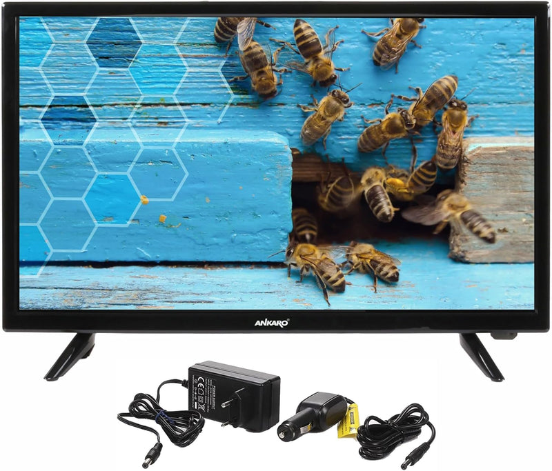 ANKARO ANK CL-2402-24 Zoll LED TV perfekt für Camping - 12V / 230V Betrieb mit Triple Tuner (DVB-S2/