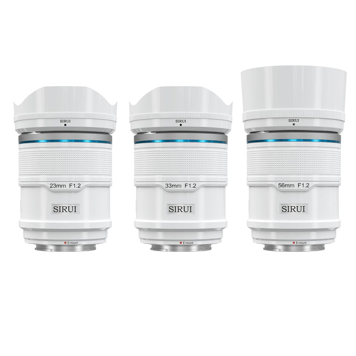 SIRUI Sniper Autofokus-Objektiv-Kit 23mm/33mm/56mm f/1.2 – APS-C für Sony E-Mount (A5, A6, FX30, ZV-