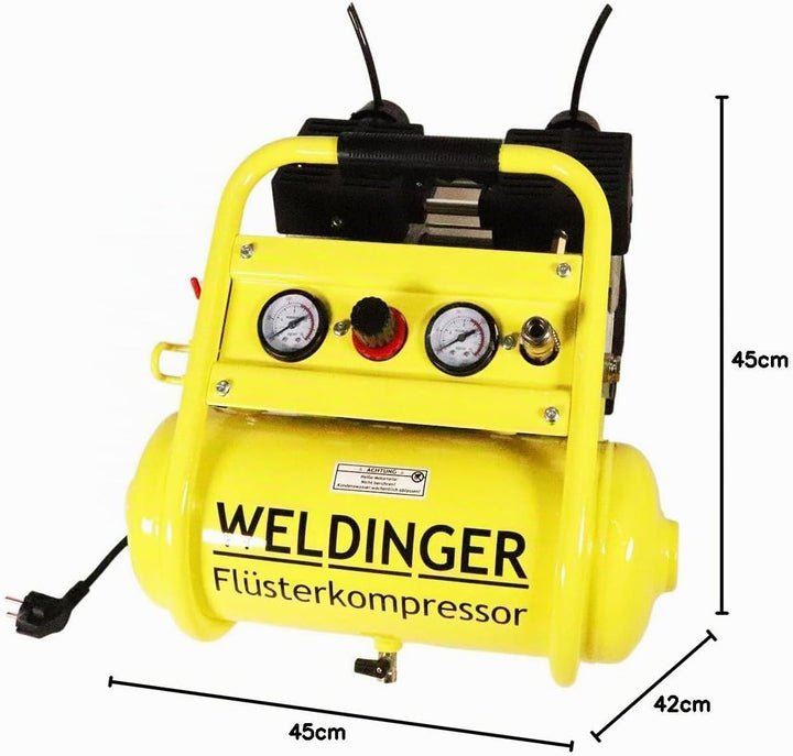 WELDINGER Flüsterkompressor FK 120 compact 980 W Luftabgabe 120 l ölfrei 5 Jahre Garantie FK 120 com