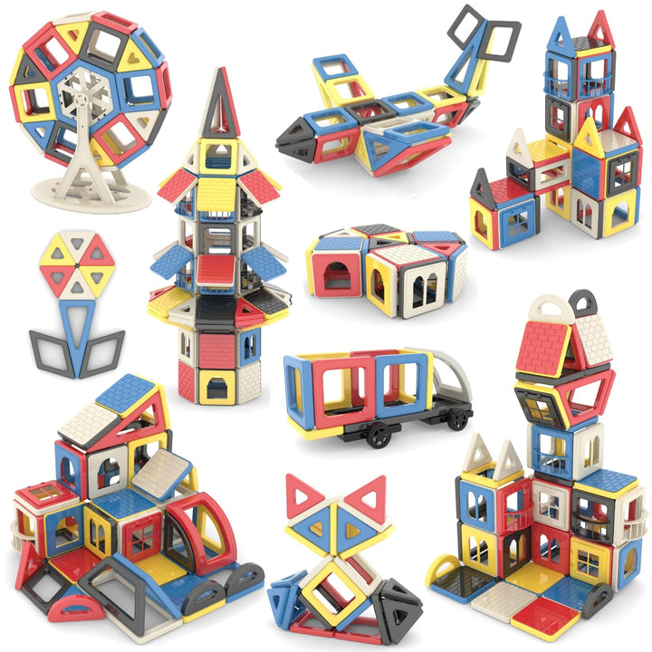 ASOK Mini Size 169PCS magnetisches Baustein-Set, pädagogisches STEM Konstruktionsspielzeug für Kinde