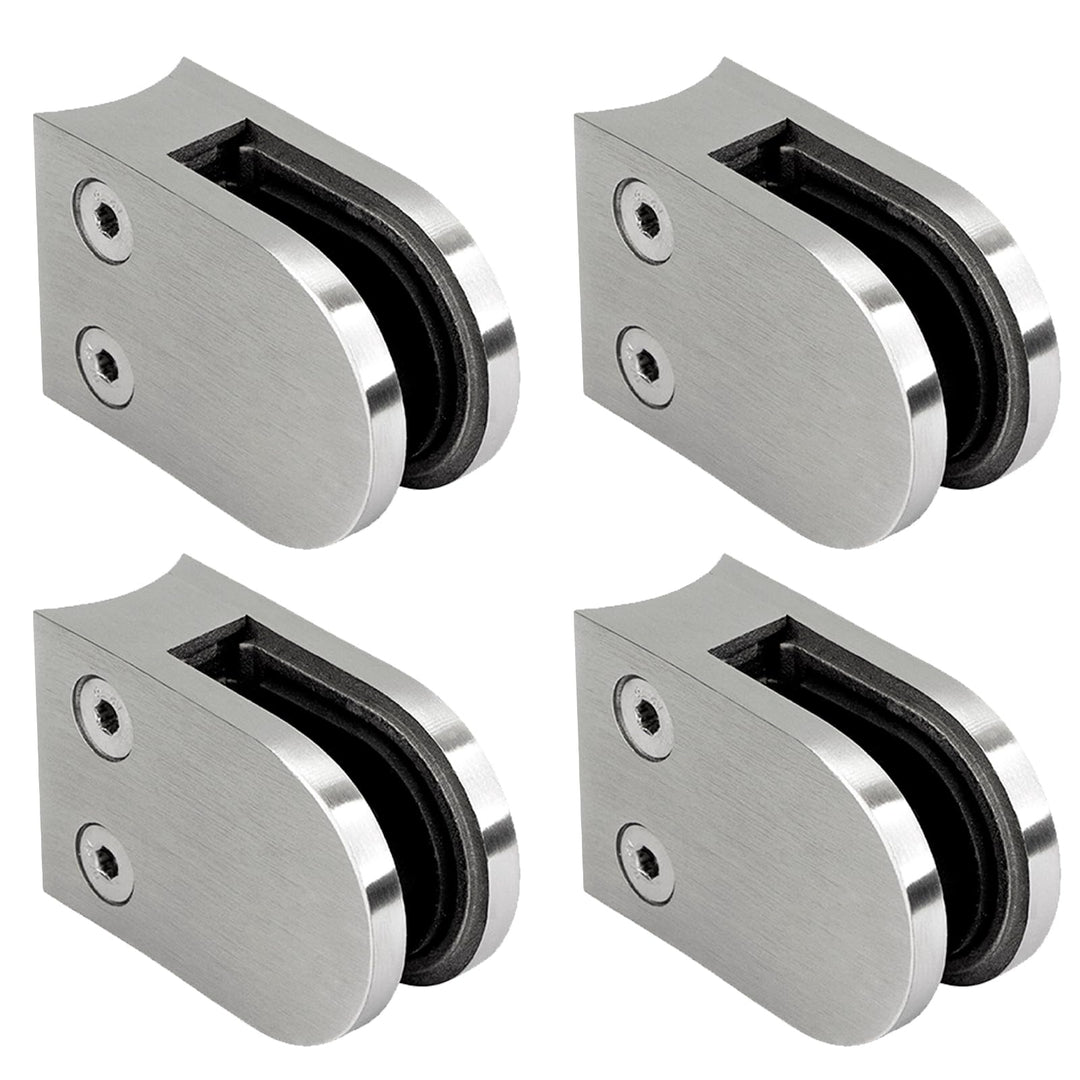 PRIOstahl Glashalter 4 Stück Glasklemmen Klemmhalter Glasplattenhalter 63 x 45 x 30 mm mit Sicherung
