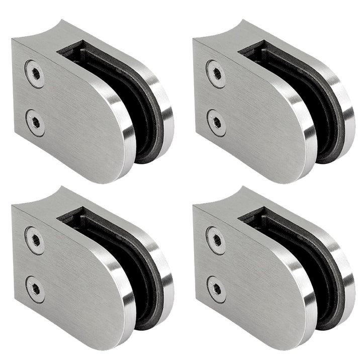 PRIOstahl Glashalter 4 Stück Glasklemmen Klemmhalter Glasplattenhalter 63 x 45 x 30 mm mit Sicherung