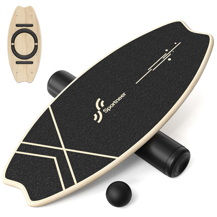 Balance Board Holz, Sportneer Indoorboard Skateboard, Indoor Surfboard Trickboard und Gleichgewichts