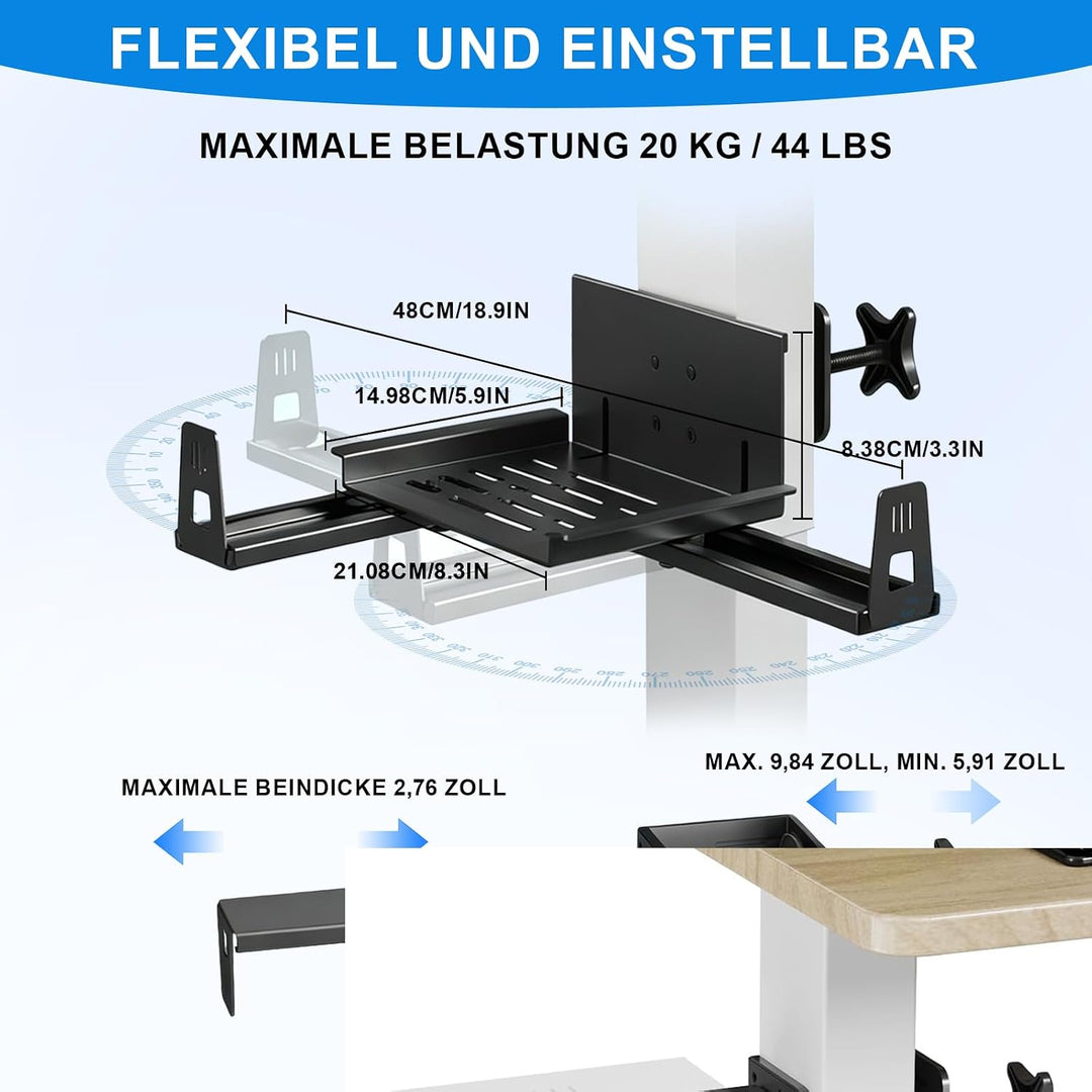 PC-Halterung unter dem Schreibtisch, Under Desk PC Mount, Klemm