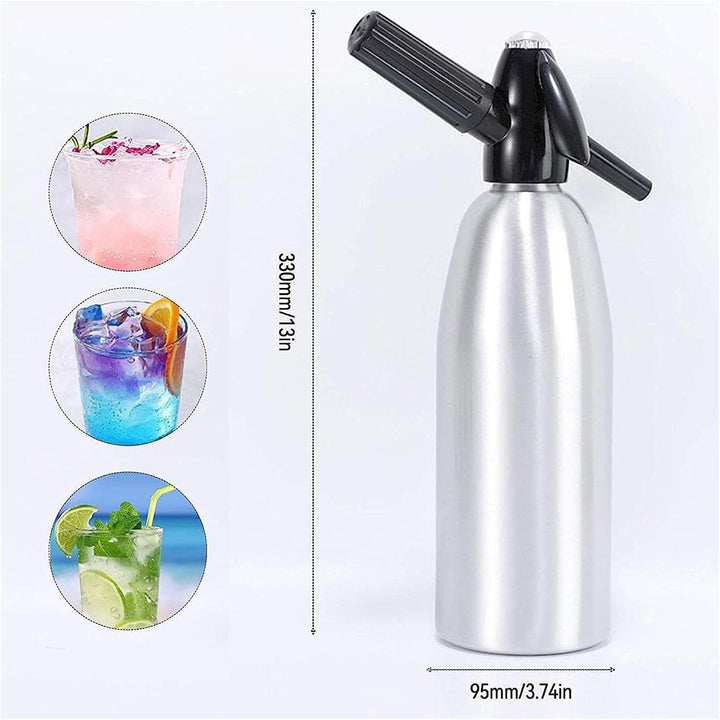Soda Siphon,1L kohlensäurehaltiges Wasser Maschine,Seltzer Wasser Maker,Tragbare Aluminium Sparkling