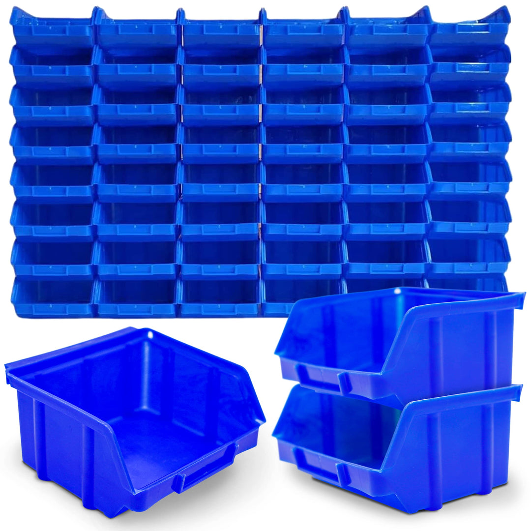 192x Stapelboxen Blau Grösse 1 (BxTxH) 100x100x52mm stapelbar blaue Sichtbox Regalbox Lagerbox Sicht