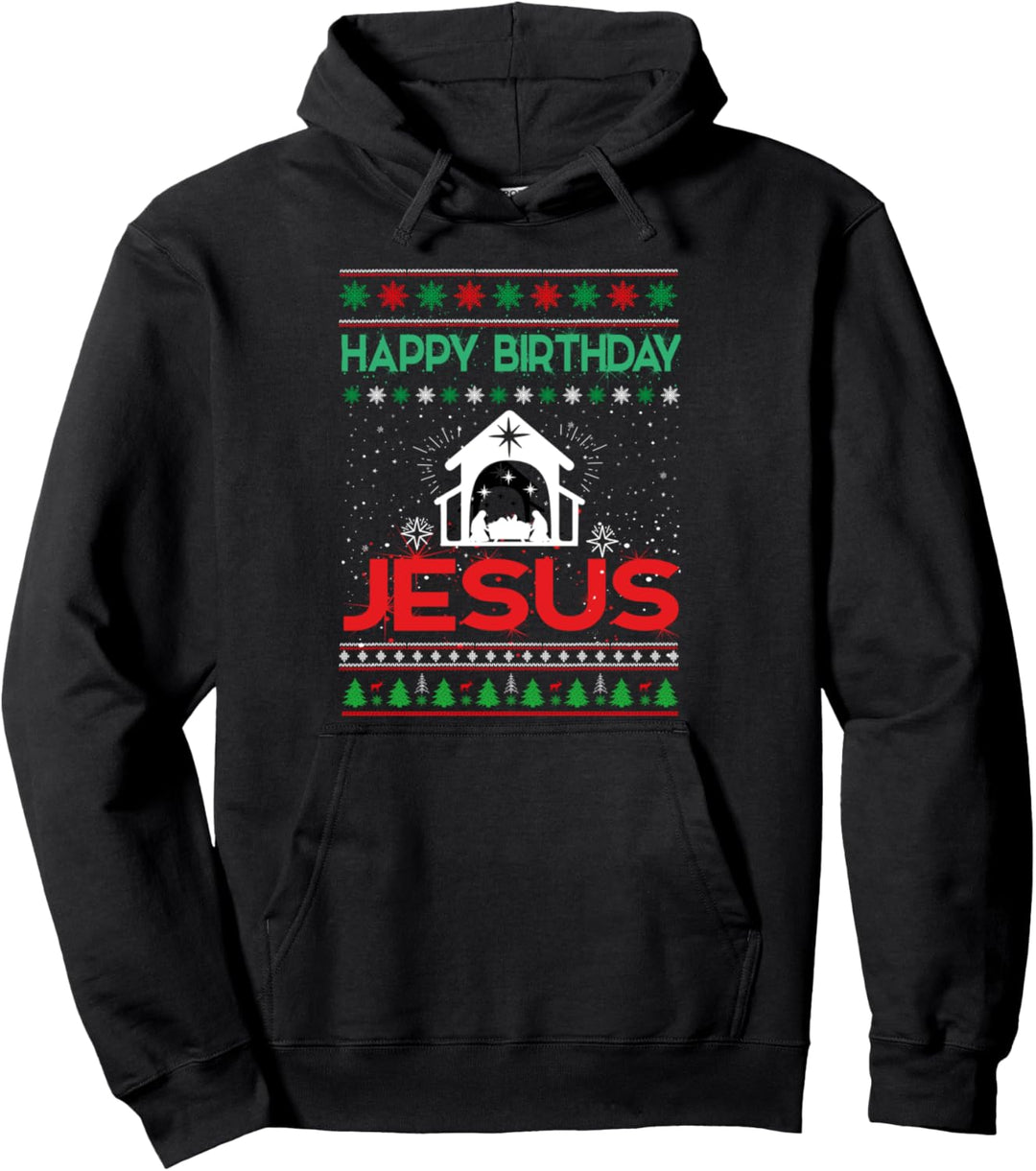 Happy Birthday Jesus Hässlicher Weihnachtspullover Pullover Hoodie